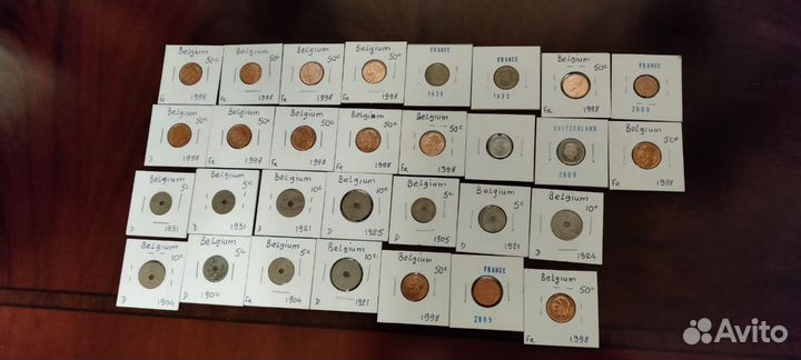 30 монет Бельгия, Франция, Швейцария