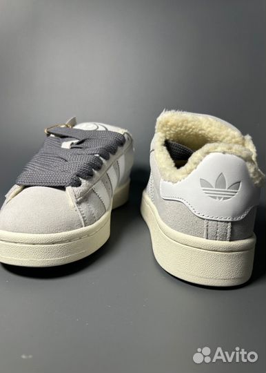 Кроссовки Adidas Campus Grey с мехом
