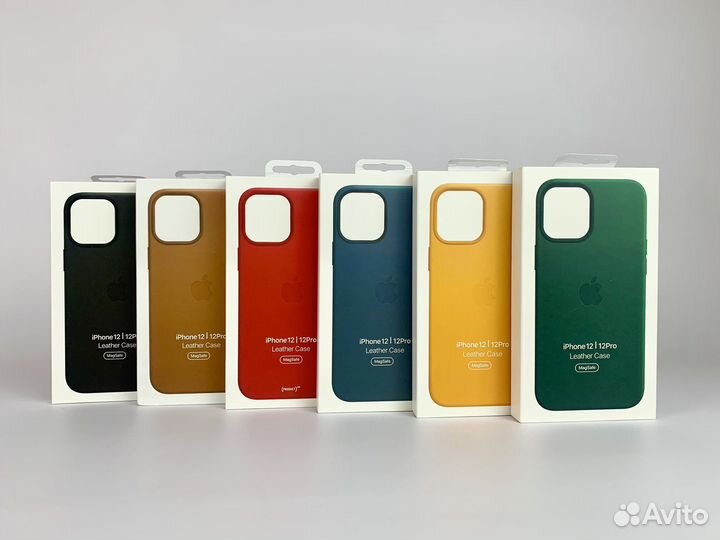 Чехол iPhone 12/12 Pro Кожаный MagSafe