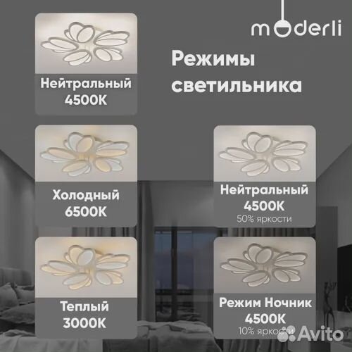 Люстра светодиодная потолочная, новая LED