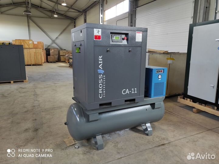 Компрессор 11 кВт винтовой на ресивере осушит-м