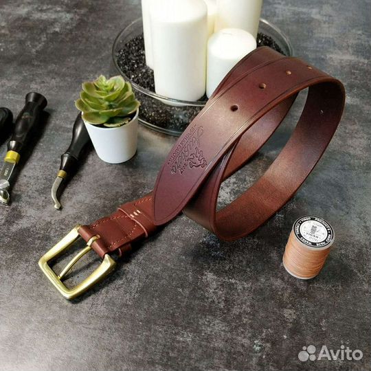 Ремень с характером ручной работы кожа