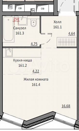 Апартаменты-студия, 30,3 м², 5/16 эт.