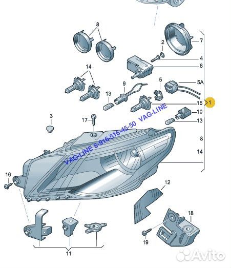 Фара передняя левая VW Passat CC Пассат сс