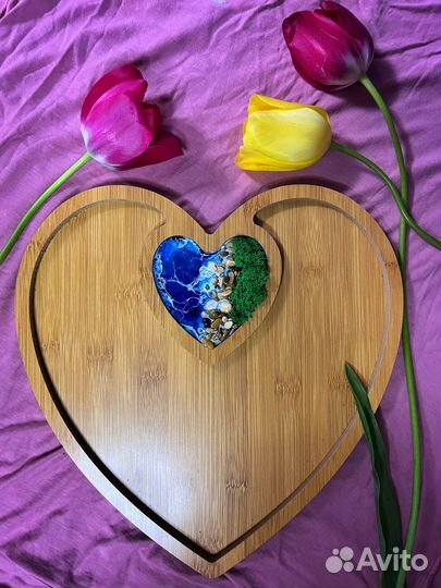 Менажница в стиле Море с эпоксидной смолой