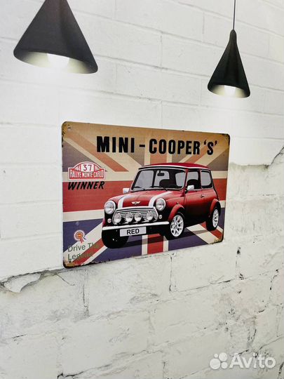 Декор на стену табличка Mini Cooper