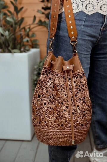 Сумка из рафии ручная работа