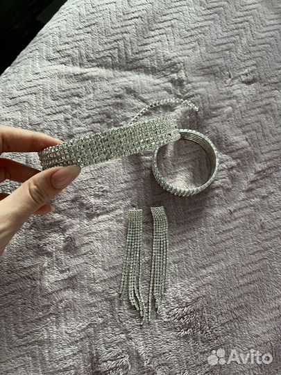 Набор ожерелье серьги браслет
