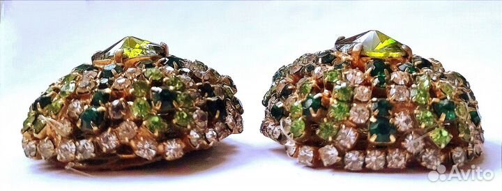 Брошь-пряжка декор. Чехия 1930-50гг D4см H2,5см