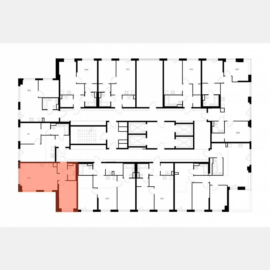 1-к. квартира, 40,1 м², 24/32 эт.