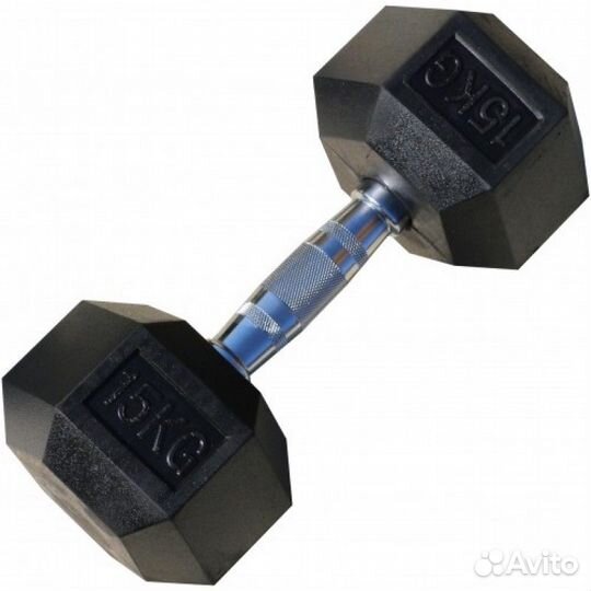 Гантель гексагональная обрезиненная profi-FIT 15 к