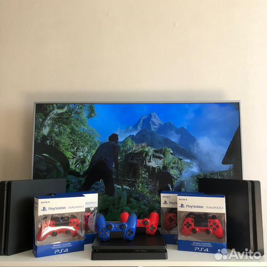 Sony PlayStation 4 Slim+700игр/новый корпус/2джоя