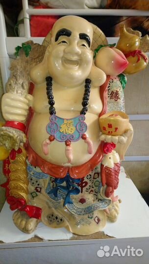 Огромная статуэтка статуя Будда Хотей кость 60см