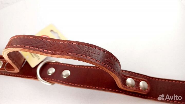 Кожаный ошейник с ручкой