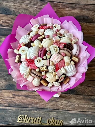 Букеты для девушек. Зефирные букеты