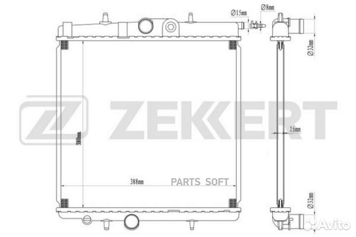 Радиатор охлаждения двигателя Peugeot 206 98