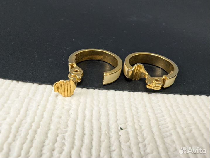 Monet. Клипсы колечки с эмалью винтажные