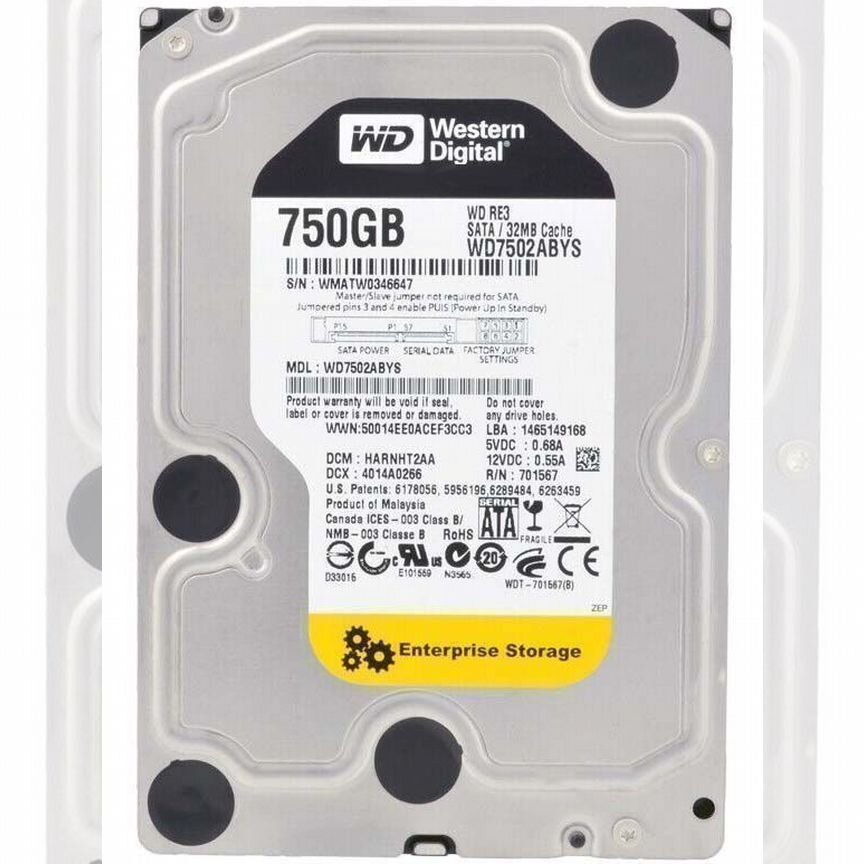 [WD7500BPVT] Жесткий Диск Western Digital Wd7502abys 750gb Sata Wd7500bpvt