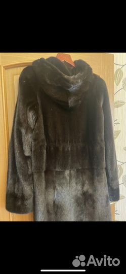 Шуба норковая с капюшоном