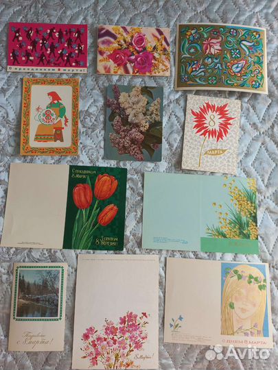 Открытки СССР 8 марта 1966 по 1976