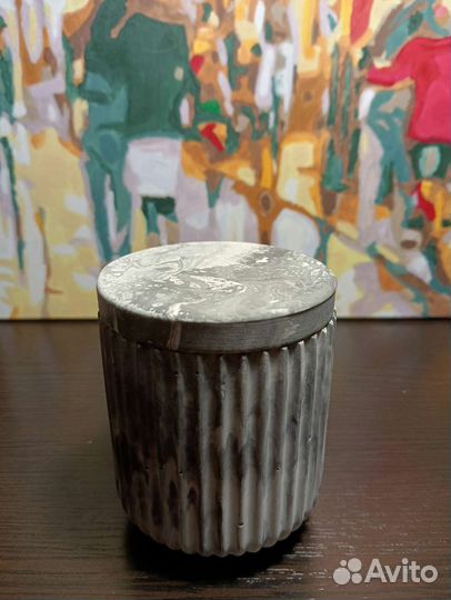 Стаканы для свечей с крышкой из гипса