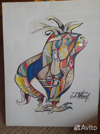 Картина маслом члена Союза художников Антимир1995г