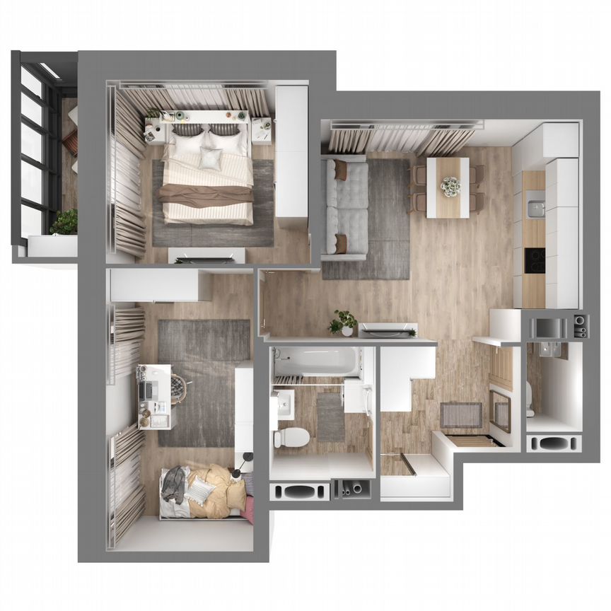 2-к. квартира, 54,1 м², 11/23 эт.