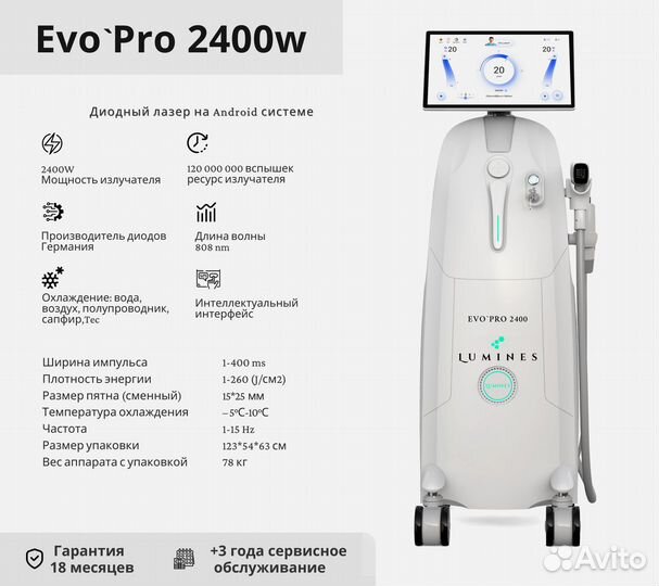 Диодный лазер Лю-Минес Evo’Pro 2400вт