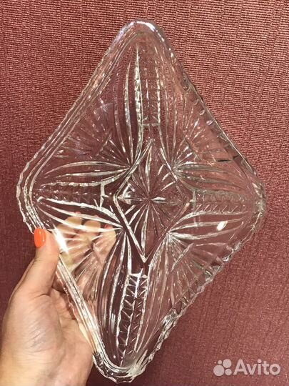Хрустальное блюдо салатник или конфетница