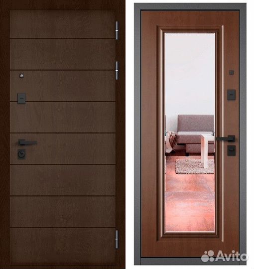 Входные металлические двери с зеркалом