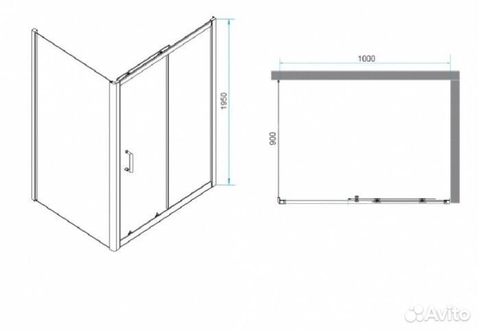 Душевой угол RGW Passage PA-74B 100x90 см, черный профиль, прозрачное стекло