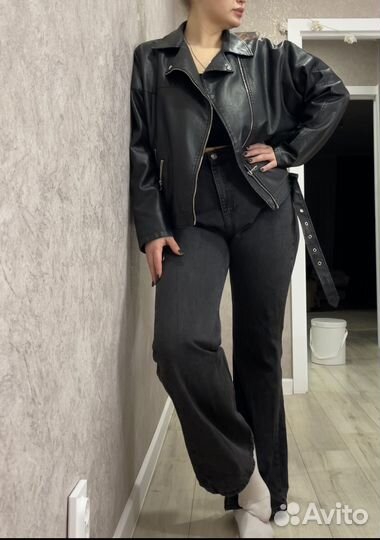 Кожаная куртка женская 52 54
