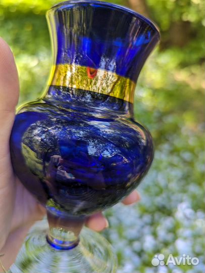 Вазы кобальтовое и красное стекло винтаж