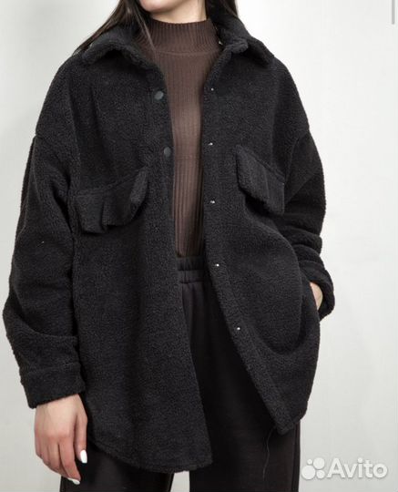 Эко шуба иск мех, укорочена по типу рубашки