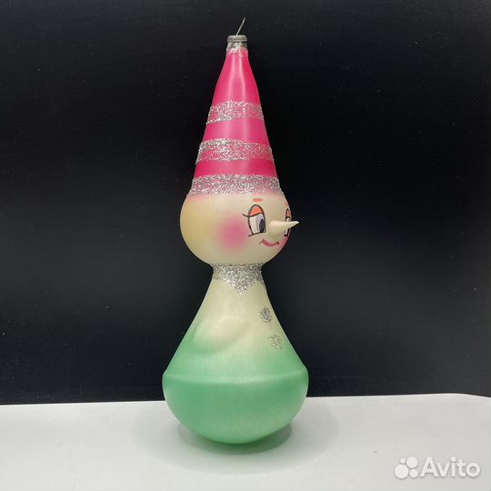 Елочная игрушка Снеговик 28см редкая СССР (сзр)