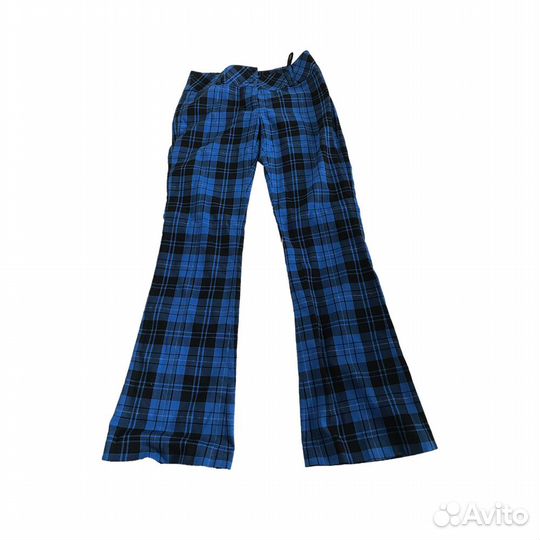 Брюки клёш синие в клетку рус. размер 44