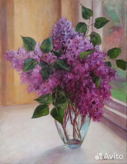 Картина маслом Сирень