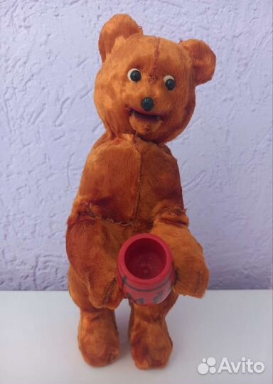 Плюшевый Мишка заводной с ключом СССР