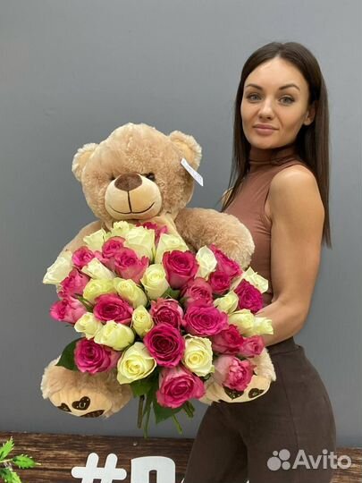 Цветы + игрушка