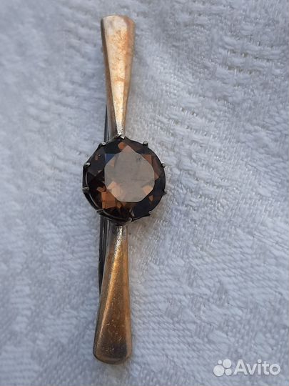 Серьги и брошь серебро СССР 875 проба голова