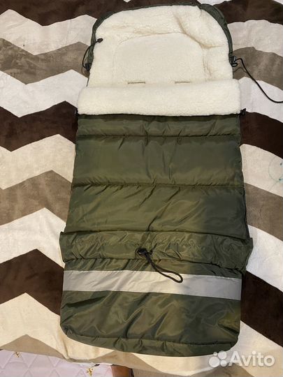 Зимний конверт в коляску на овчине трансформер