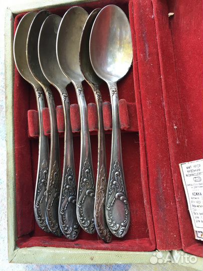 Чайные ложки серебро 875