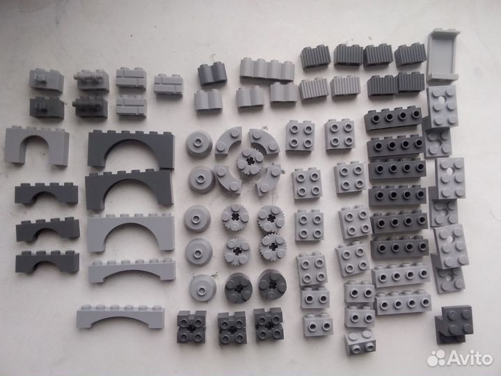 Кубики Лего серые всех типов