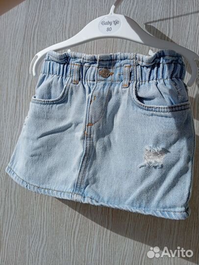 Джинсовая юбка zara 86-92