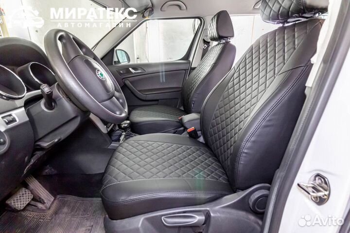 Авточехлы Шкода Йети / Экокожа Ромб