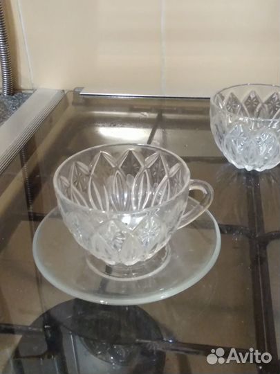 Хрусталь СССР. Чайная чашка редкая, вазы