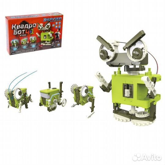 Конструктор «Квадробот», 4 варианта сборки, работа