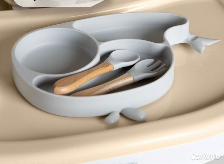 Набор силиконовой посуды для малышей новый