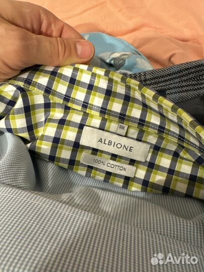 Рубашка albione 39 зеленая клетка
