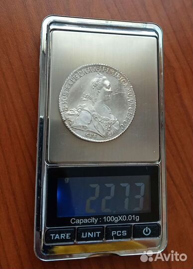 Рубль 1774 Екатерины.Штемпельный,в супер качестве